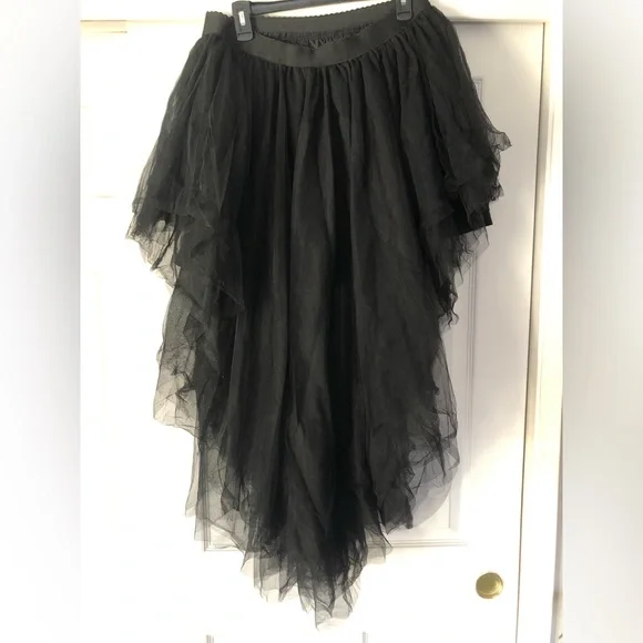 SHEIN Black Layered Elastic waist Asymmetrical Tutu Skirt - Picture 2 of 5